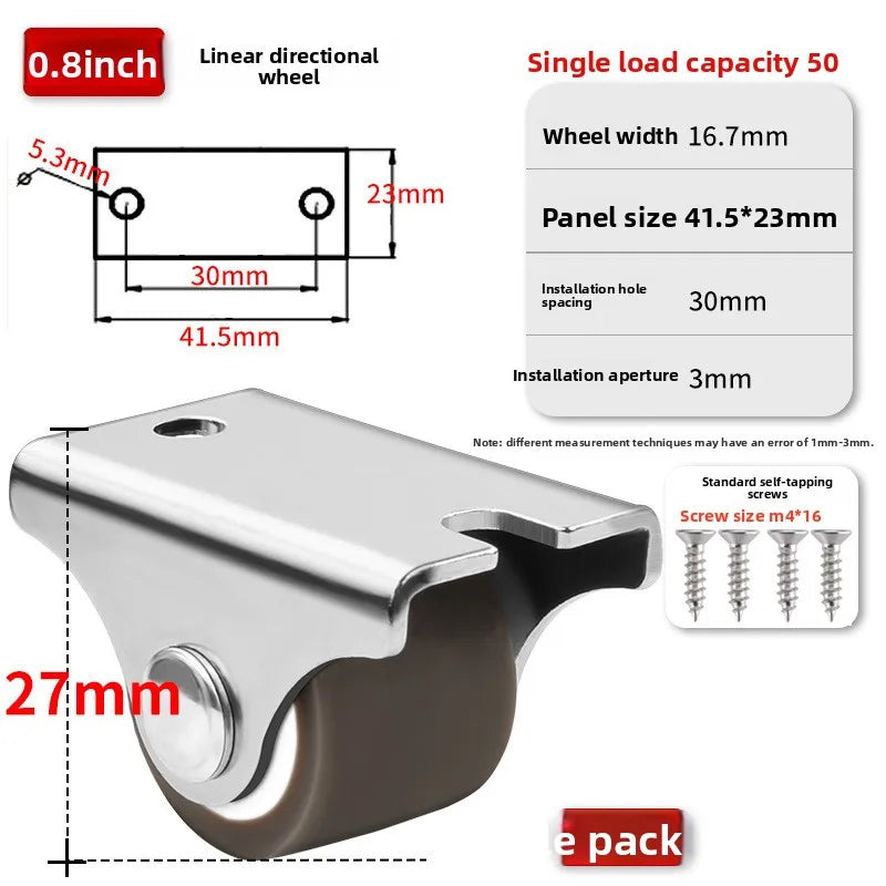 4Pcs Silent Rubber Casters, Drawer Wheels, for Furniture, Kitchen Cabinet Table ,of Side Installation Low Profile Replace wheel Oasis Select 4PCS B