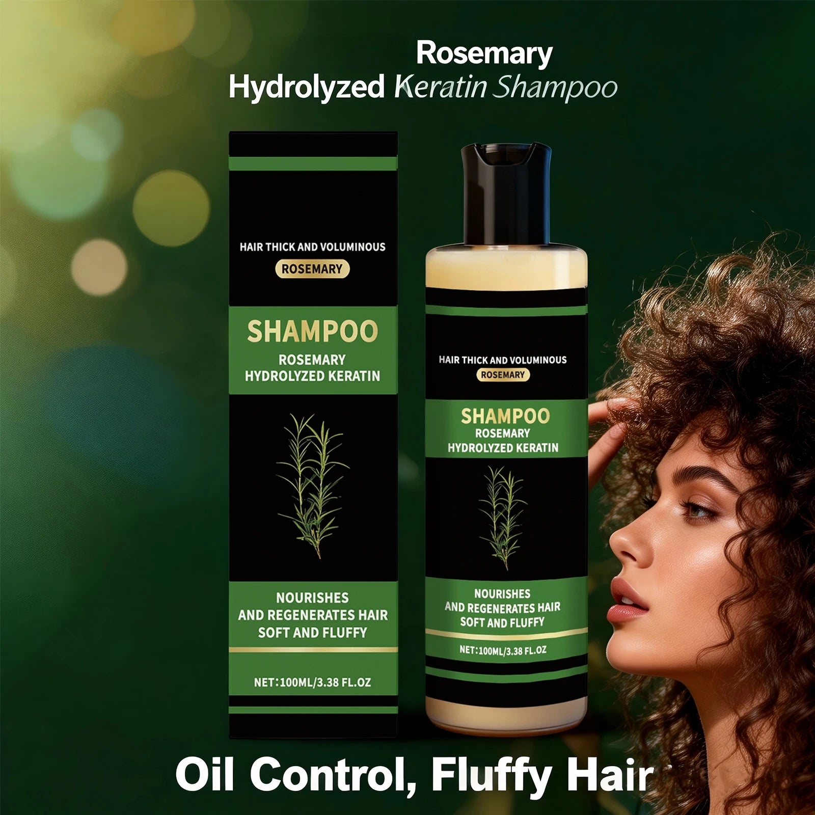 Rosemary Hydrolyzed Keratin Shampoo Promote Hair Thick and Voluminous Reduce Hair Breakage Oil Control Nourish Repair Hair Care Oasis Select