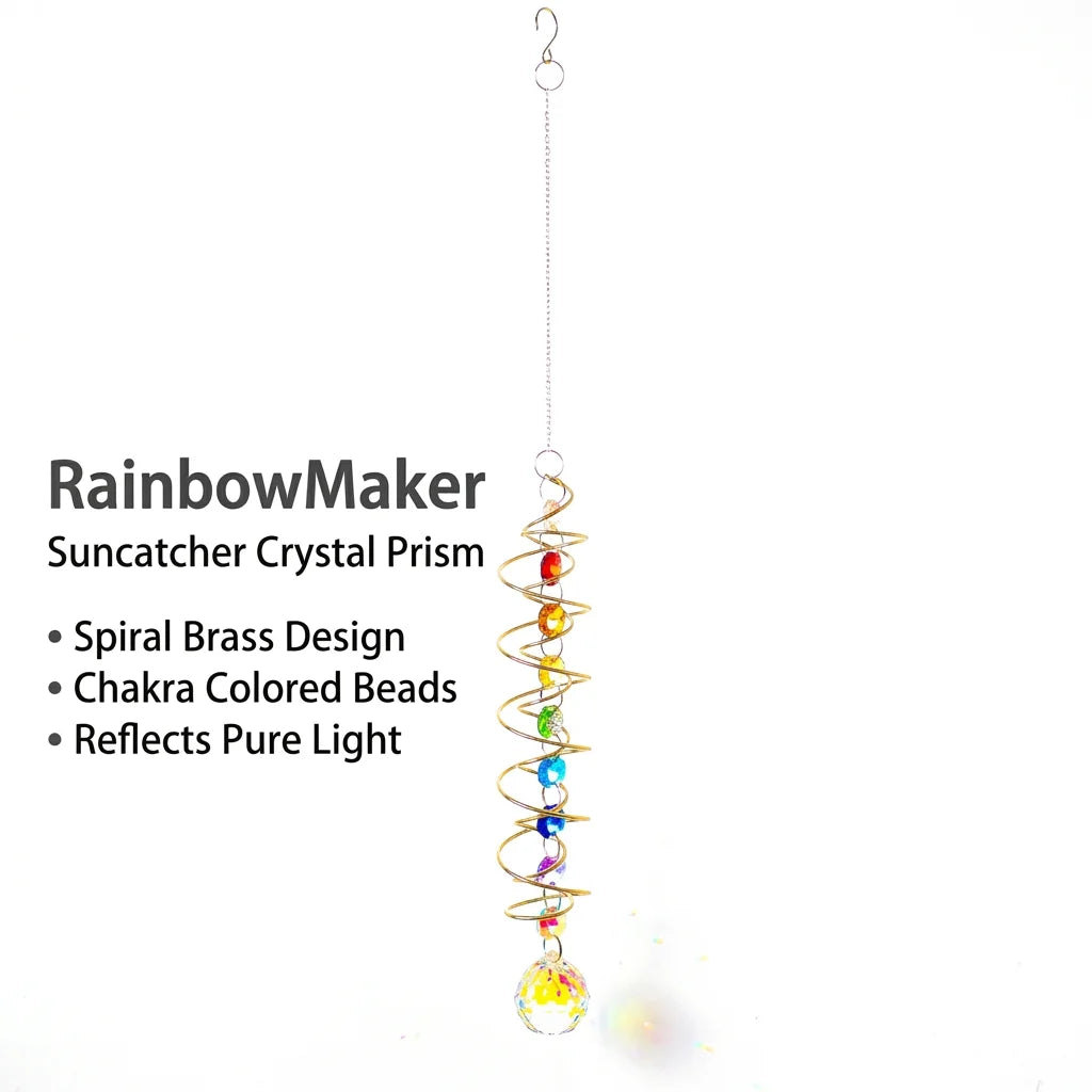 3D Spiral Crystal Suncatcher – Rainbow Maker Window Hanging