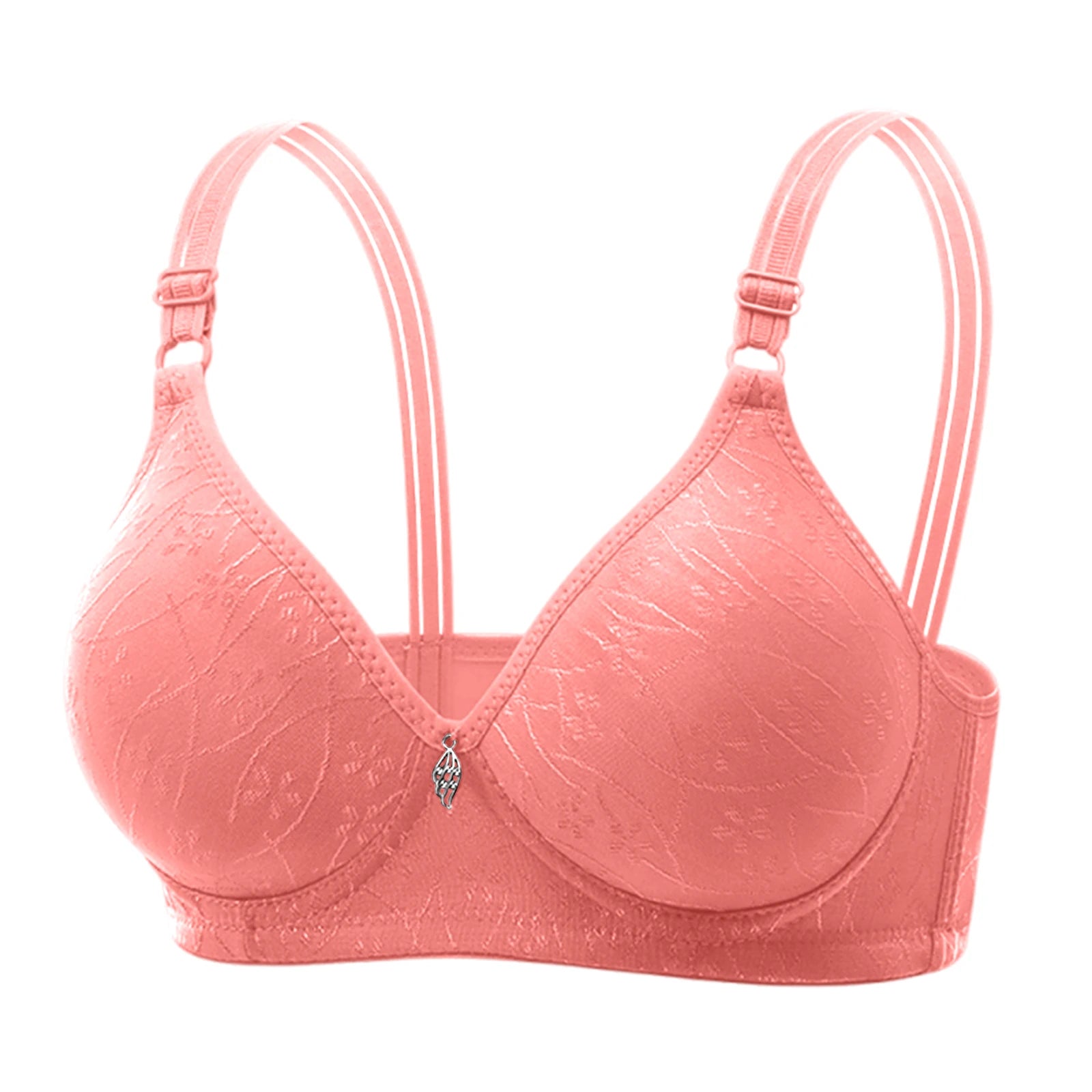 Traditional Style Women's Bra with Bamboo Charcoal Inner Cup Thin Molded Cup for Middle-Aged And Elderly Comfortable Underwear Oasis Select Watermelon Red 38