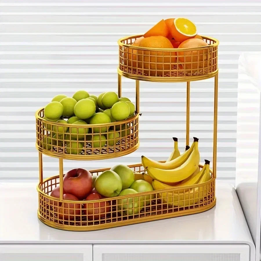 Multi Layer Kitchen Organizer Fruit Vegetable Shelf Bathroom Makeup Storage Desktop Dim Sum Storage Basket Kitchen Accessories Oasis Select