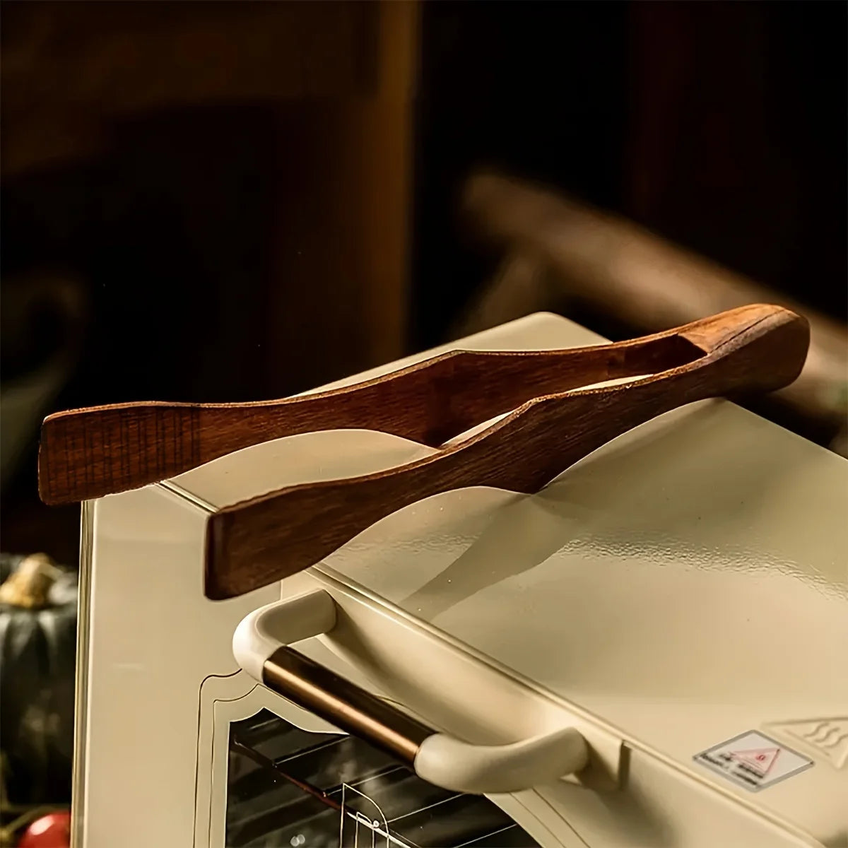 Wooden Tongs High-Temperature Resistant Tea Bag Clips Steak Fruit Bread Cooking Tool Handling BBQ Toaster Bacon Sugar Ice Tong Oasis Select