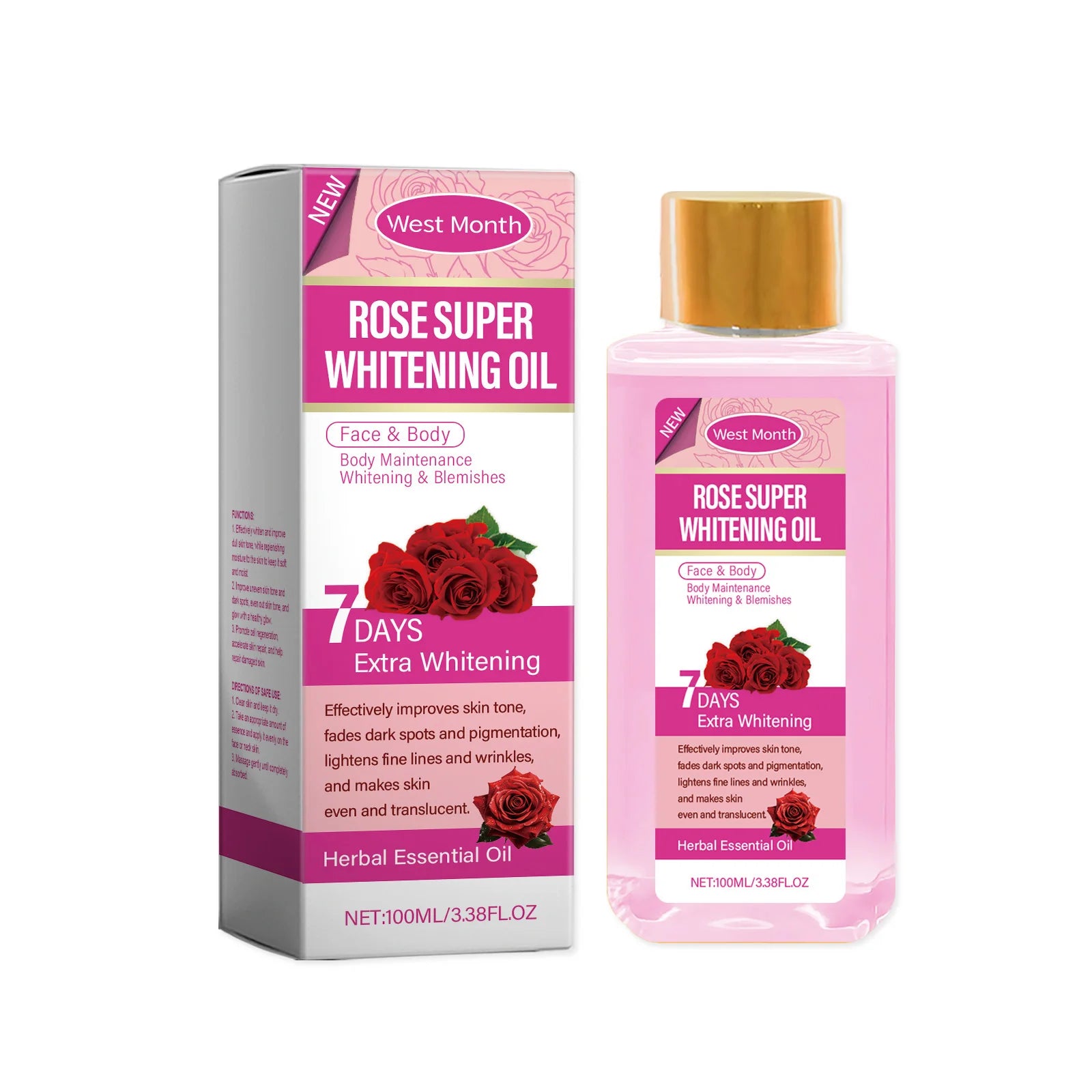Rose Body Oil, Moisturizing, Water Locking, Cleansing Daily Care Soothing Body Rose Oil Oasis Select