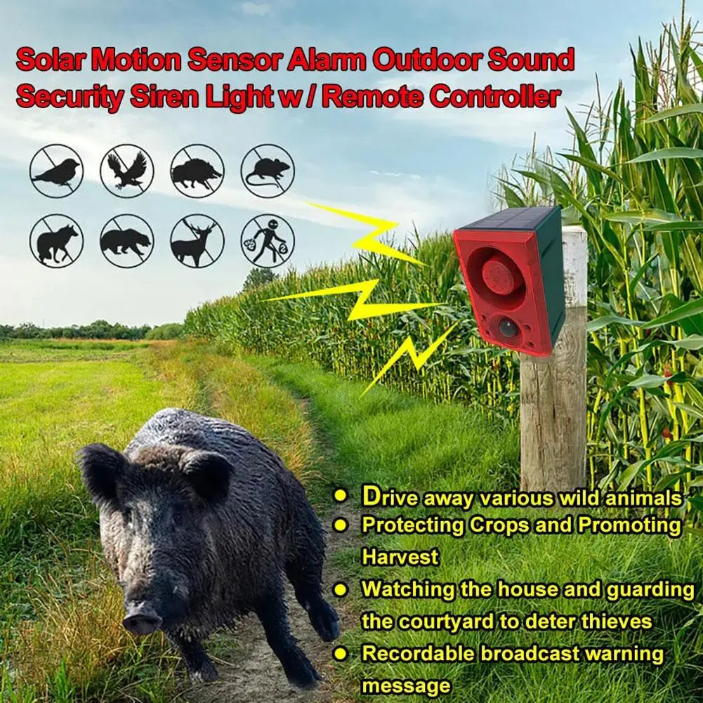 Solar Motion Sensor Animal Repeller Infrared Induction Anti-Wild Boar Dog Drive Professional Alarm Light Waterproof Outdoor Oasis Select