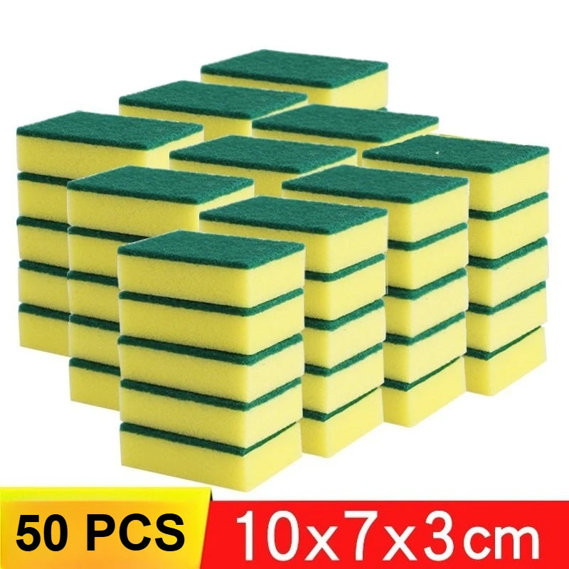 1-60PCS Kitchen Sponges Dual-Sided Scrub Pads Super Absorbent Dish Towel Scratch Resistant Scrubbing Sponge Highly Absorbent Oasis Select 50PCS