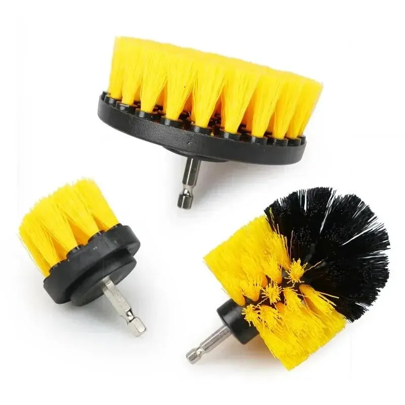 3-Piece Drill Brush Attachment Set – Tile, Grout & Carpet Scrubber Drill Brush Set Oasis Select Orange
