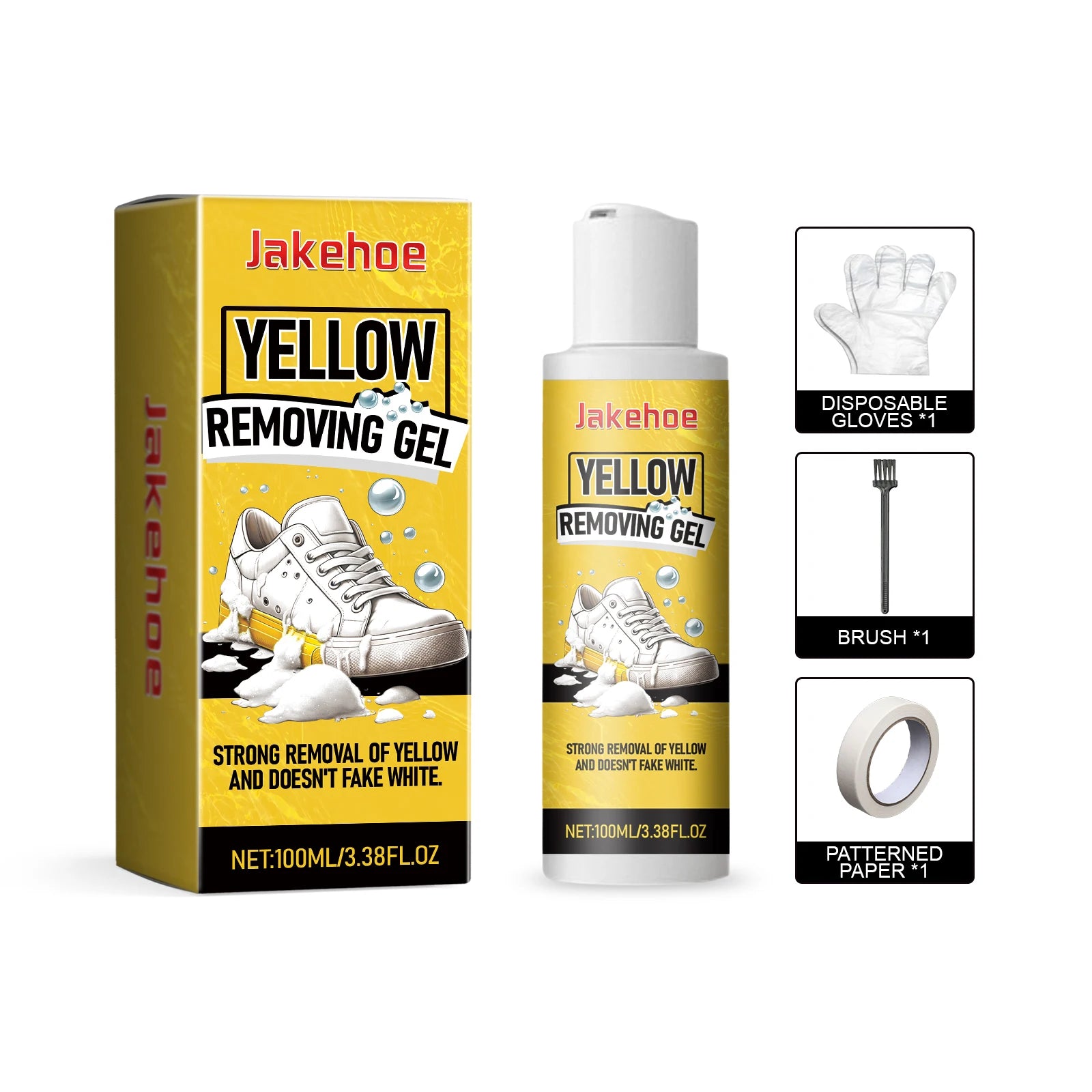White Shoes Yellow Removal Gel Dirt Remover Shoe Whitening Remove Yellow Edge Deep Cleansing Brightening White Shoes Care 100ml Oasis Select 100ml boxed