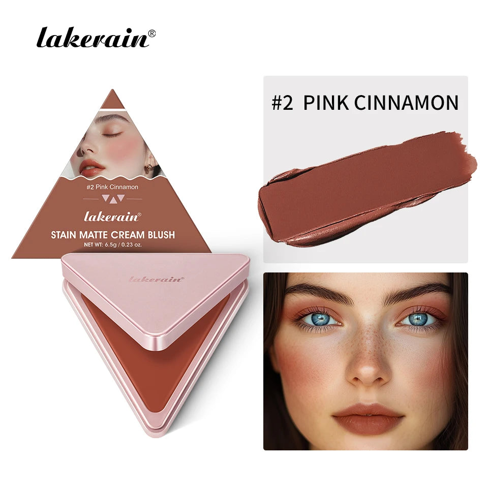 Lakerain 2 IN 1 Cream & Powder Blush Long-Lasting Wearing High Pigment Natural Pink Blusher Waterproof Matte Blush Makeup Oasis Select 2Pink Cinnamon