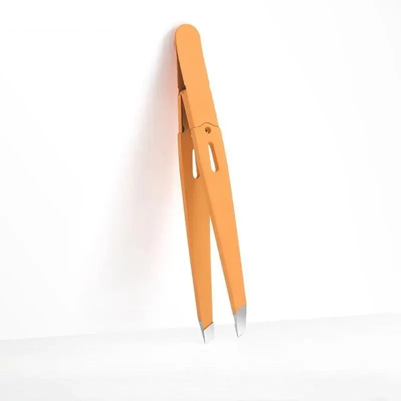 MR.GREEN Eyebrow Tweezer Colorful Hair Beauty Fine Hairs Puller Stainless Steel Slanted Eye Brow Clips Removal Makeup Tools Oasis Select Orange