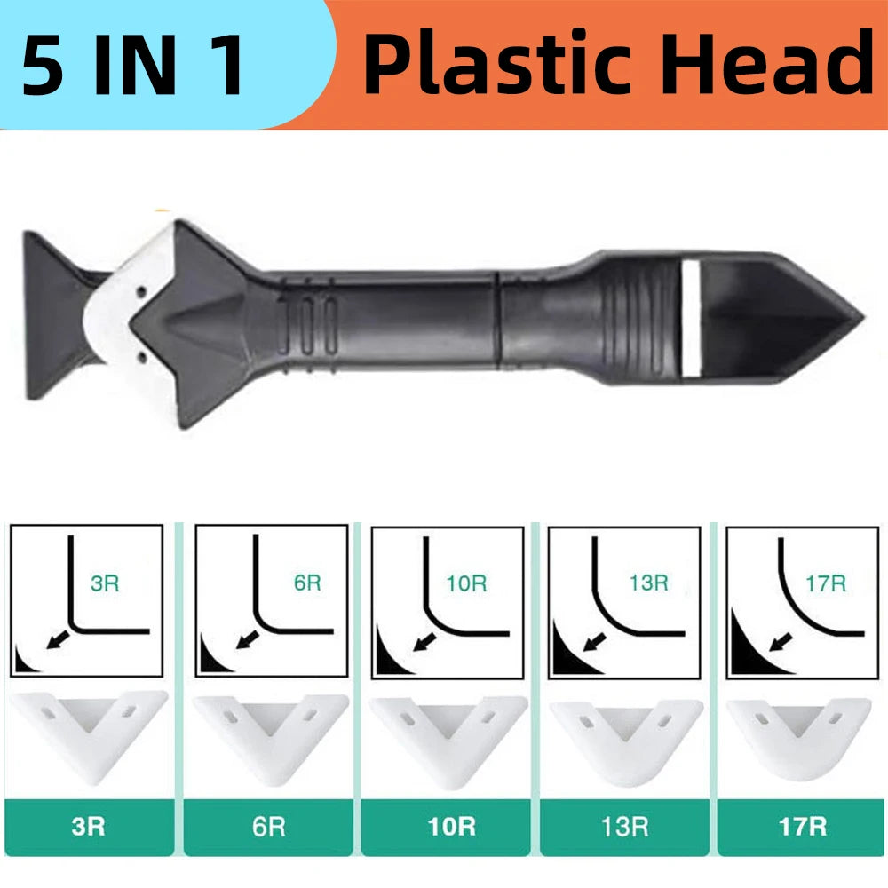 Silicone Scraper Sealant Smooth Remover Tool Set 9 In 1 Floor Caulk Finisher Grout Kit Glass Glue Angle Scraper Set Accessoriess Oasis Select 5IN1 Plastic Head