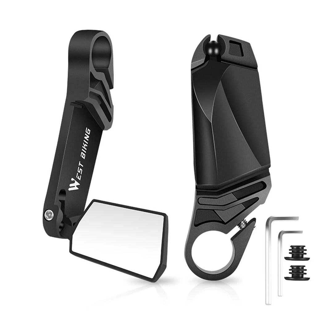 Bike Handlebar Mirror Foldable Bicycle Rear View Mirror 360 Degrees Rotation MTB Bike Horn Auxiliary Handlebar Rearview Mirror Oasis Select