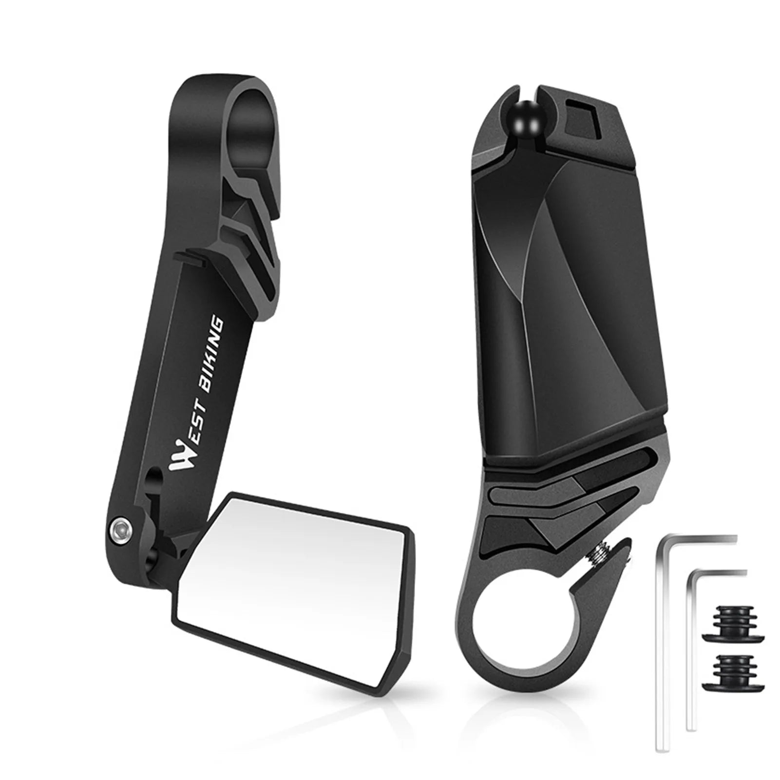 Bike Handlebar Mirror Foldable Bicycle Rear View Mirror 360 Degrees Rotation MTB Bike Horn Auxiliary Handlebar Rearview Mirror Oasis Select