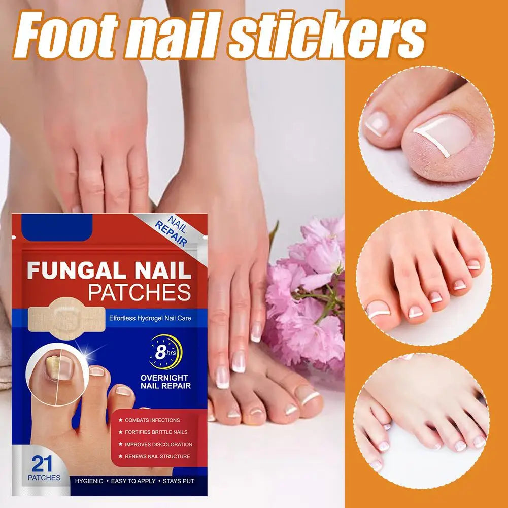 2/4 Packs Toenail Fungus Patch Waterproof Nail Repair Patches Nail Ingrown Correction Sticker for Discolored Damaged Nail 21pcs Oasis Select