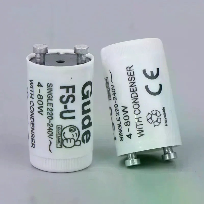5pcs/set With Condensor Single 220V-240V 4-80W Fluorescent Lamp Starter FS-U 25X TL Starter Tube Fuse Starters CE Rohs Oasis Select