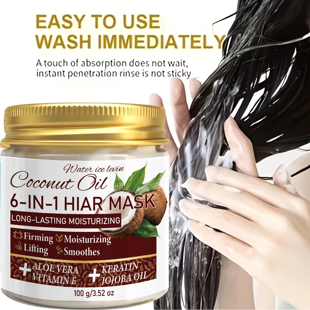 6-in-1 Coconut Hair Mask with Keratin & Jojoba Oil – 100g Deep Conditioning Hair Mask Oasis Select