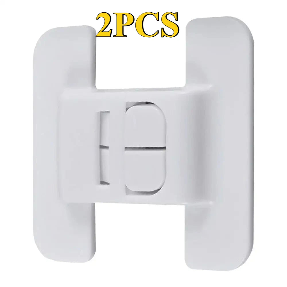 2PCS Fridge Door Lock Refrigerator Door Fixed Buckle Punch-free Self-Adhesive Fridge Door Closer Anti-open Buckle for Kitchen Oasis Select WHITE
