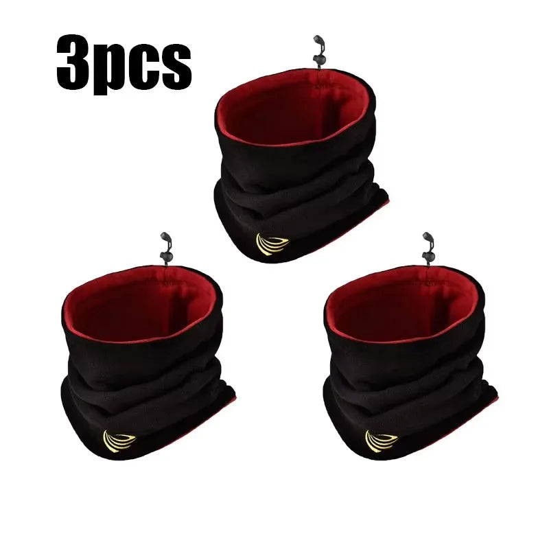2/3pcs Winter Camping Fleece Neck Gaiter Ski Tube Scarf Snowboard Half Face Mask Face Cover For Men & Women Outdoor Cold Oasis Select 3pcs-black