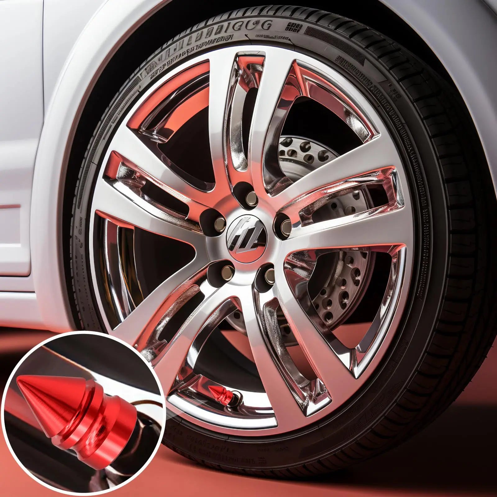 Automobile, motorcycle, conical tower shaped aluminum alloy valve cap, colored valve cap, pointed cap Oasis Select