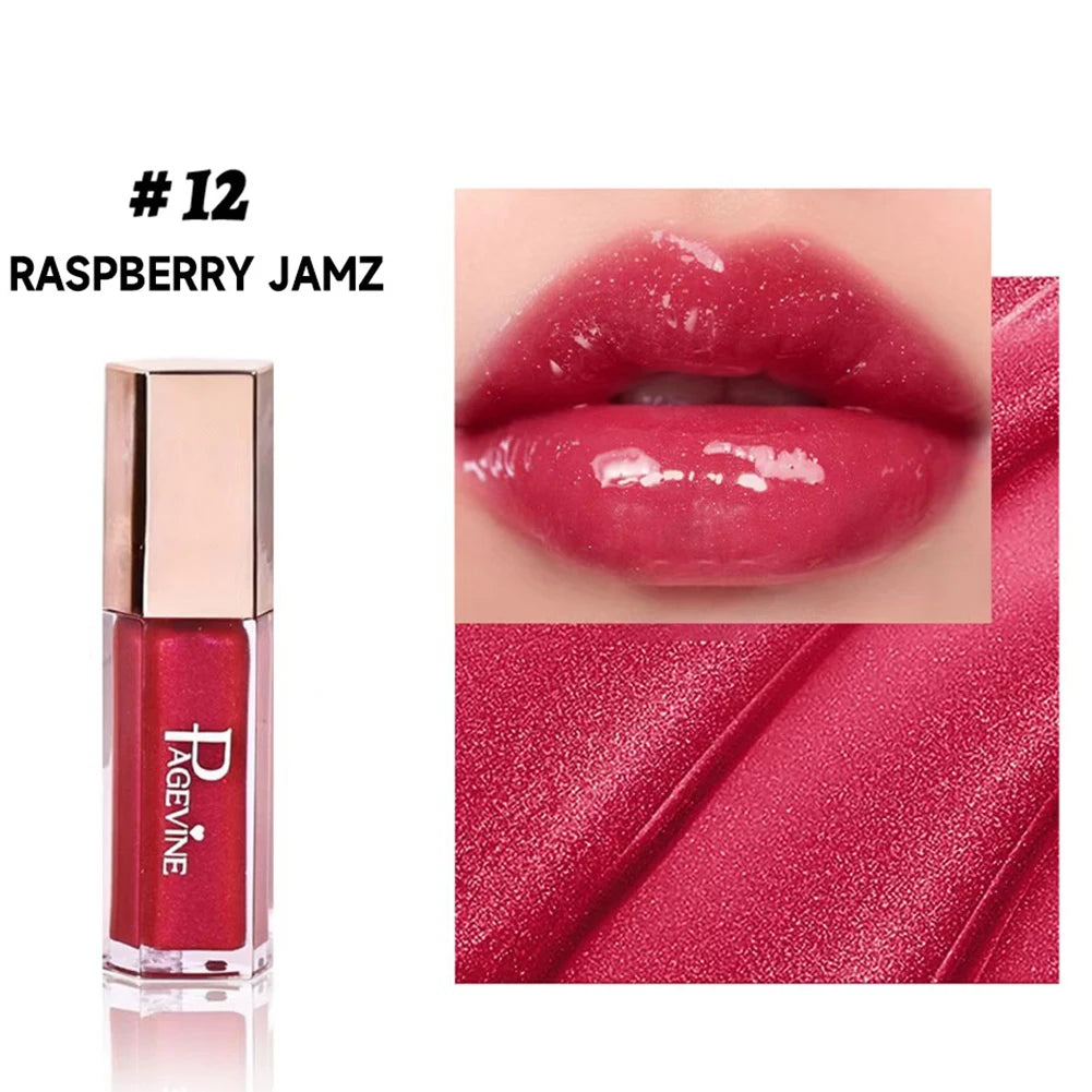 Shimmer Glitter Moisturizing Lip Gloss Multiple Pearly Shades Plump Full Pout Lip Liquid Lightweight Comfort Lip Makeup Oasis Select 012