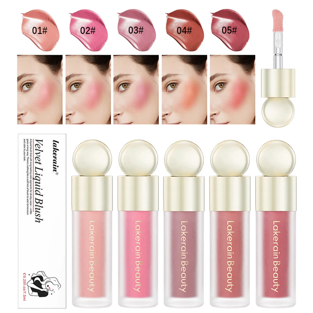 Matte Liquid Blush Velvet Blusher Orange Peach Face Pigment Lasting Beauty Natural Cheek Tint Cream Blush Makeup Maquiagem7.5ml Oasis Select