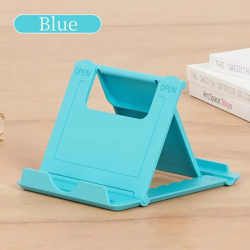 1/2/3/4pcs Table Phone Holder Folding Bracket Adjustable Desktop Stand Universal Phone Tablet Stand For IPad IPhone Samsung Oasis Select 1pcs Blue