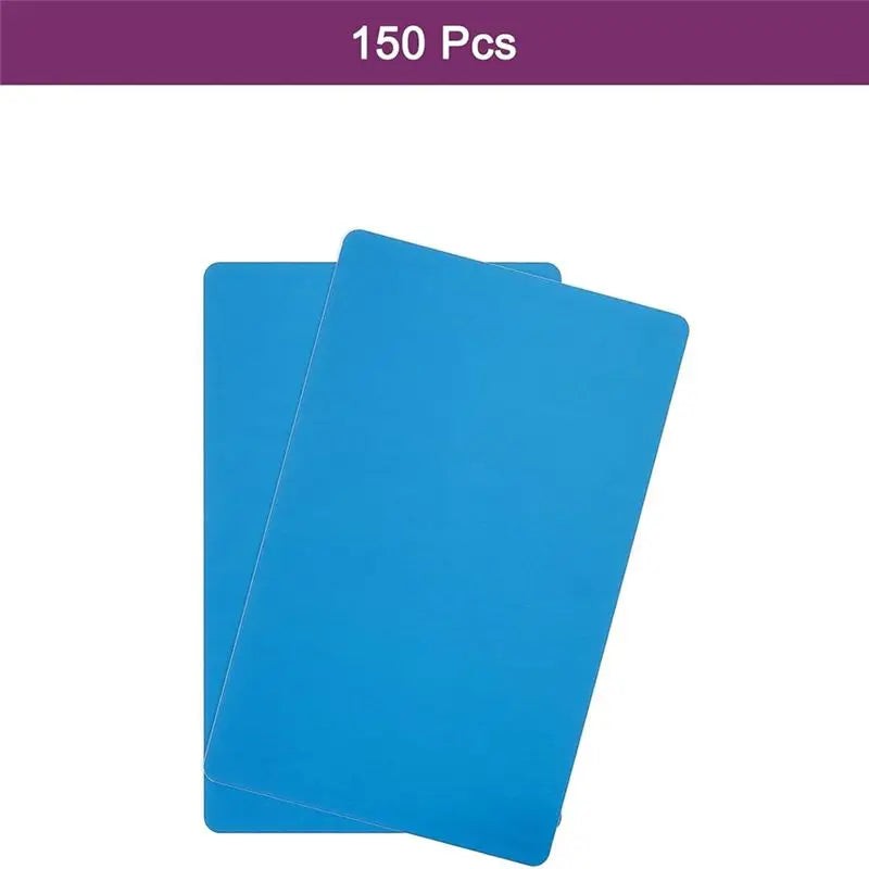 LIKE WISH 150Pcs Metal Business Card Blanks,1/64In Thick 3.4 X 2In Aluminum Laser Engraving Material For DIY Business Cards Oasis Select