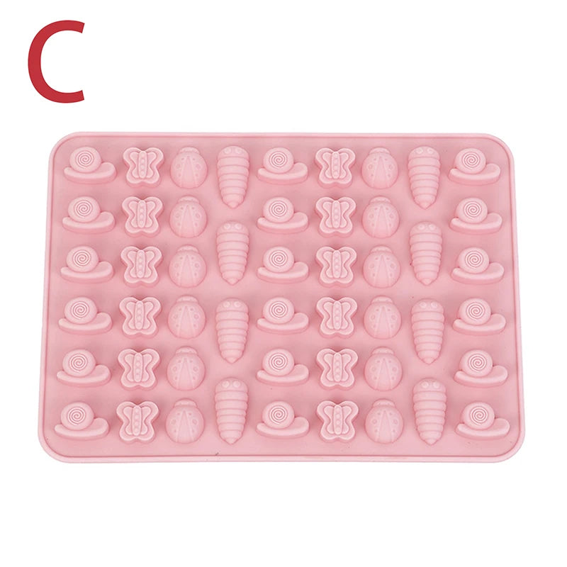 Mix Fruit Animal Mold Silicone Chocolate Rabbit Fish Fudge Candy Jelly Mould Geometric Heart Cake Decor Baking Ice Tray Gifts Oasis Select C
