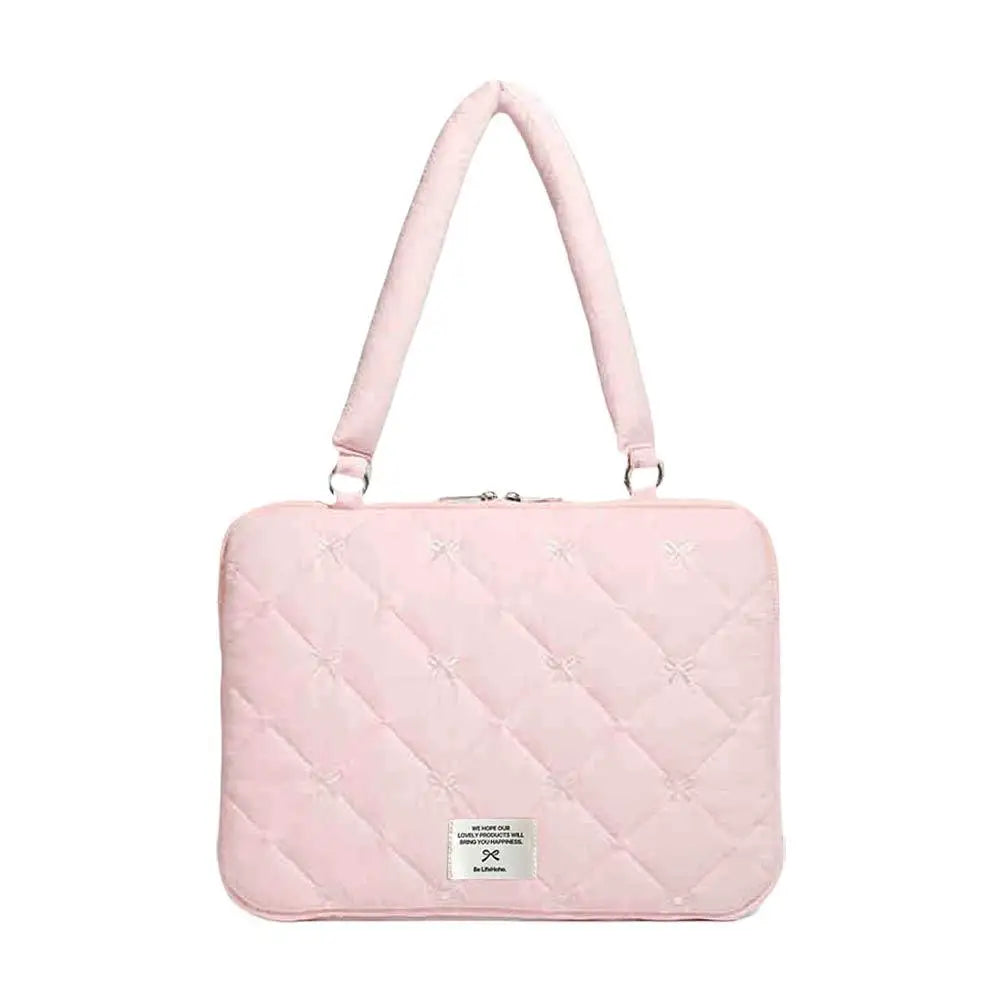 Cute Bow Embroidered Laptop Sleeve Bag – Shockproof 15"