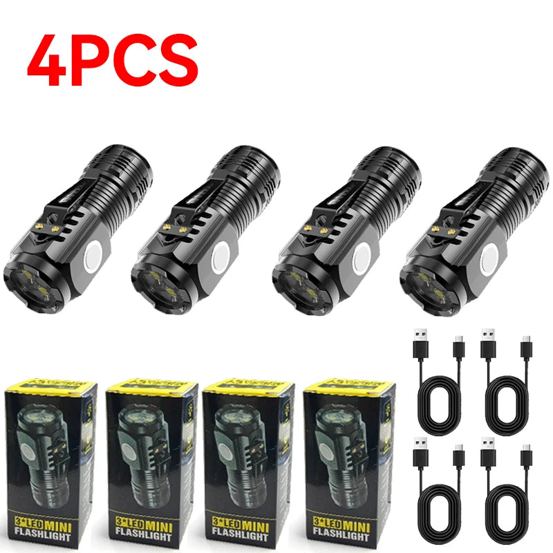 ZHIYU Mini Tactical Flashlight | 3 LED Rechargeable Torch