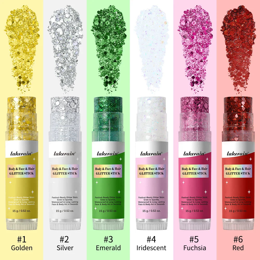 Body Shimmer Stick Glitter Glow Waterproof Long Lasting Non Sticky Smooth Rich & Dazzling Glitters Body For Festival Party Makeu Oasis Select