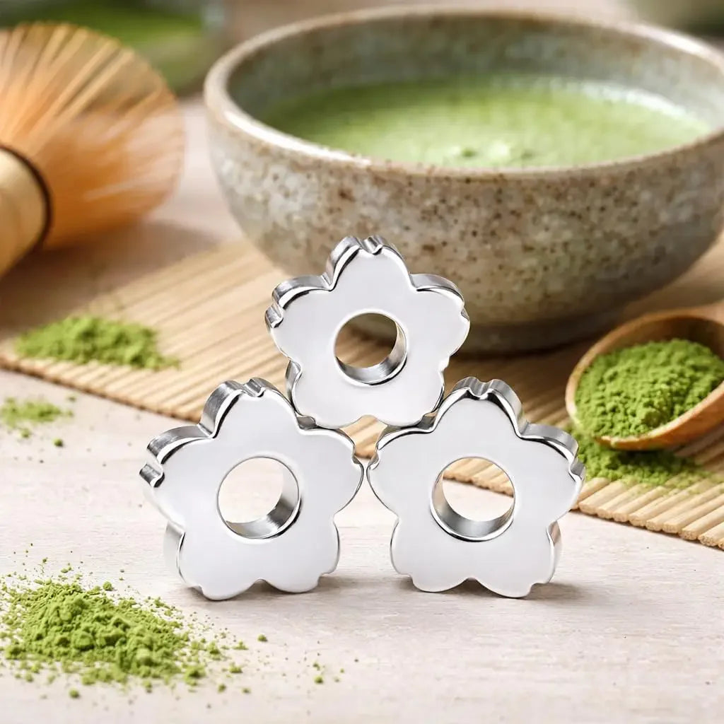 3-30PCS Food Grade Stainless Steel Matcha Sifter with Cherry Smooth No Clumps Fast Sieve for Tea Powder Making Tool Oasis Select