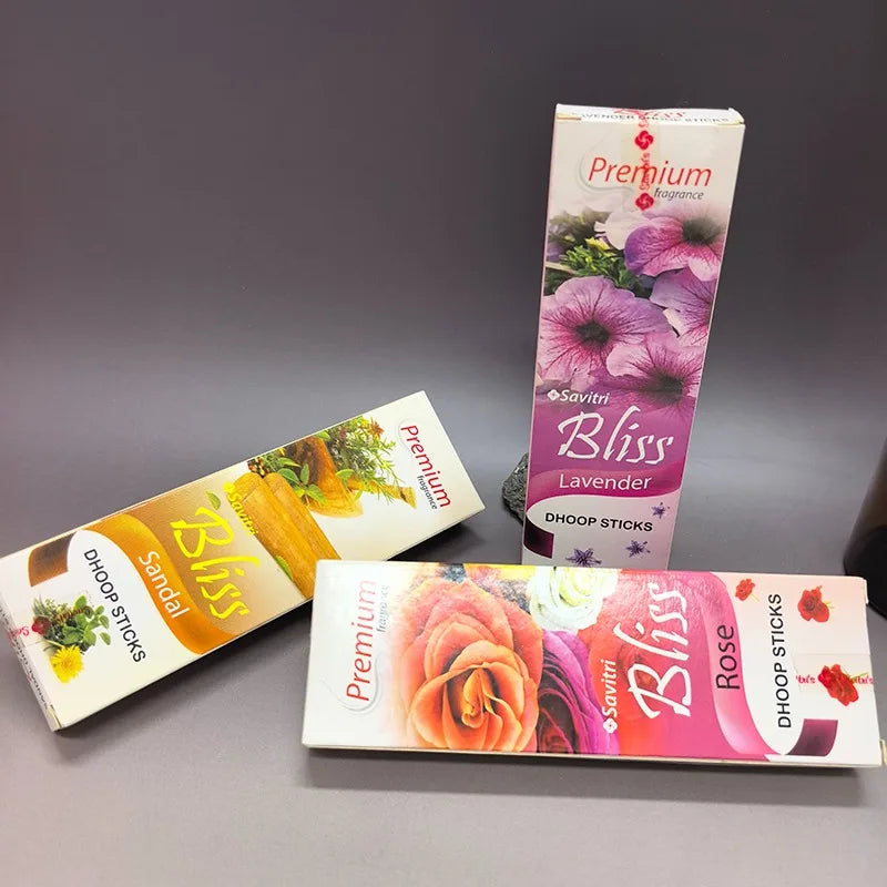 3Boxes Savitri Natural Sandalwood Incense Sticks and Lavender Rose 3-Flavor Premium Fragrant for Home Meditation Aromatherapy Oasis Select