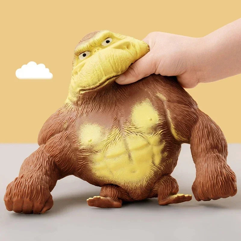 Cute Gorilla Figurines Humorous Expression Monkey Statues Stretchable Squeeze Animal Figure Office Ornament Home Decoration Oasis Select