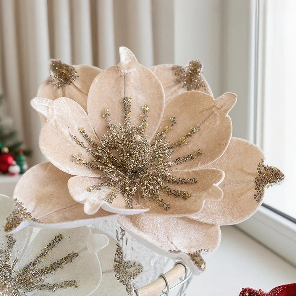 Festive Celebrations Christmas Magnolia Flowers Artificial Magnolia Flowers For Home Festive Ornament For Holiday Displays Oasis Select