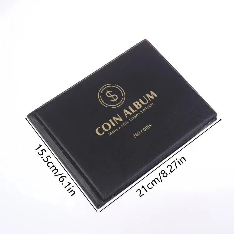 Premium 240 Pockets Coin Album, Stamps Collection Holder, Penny Storage Displaying Supplies Oasis Select