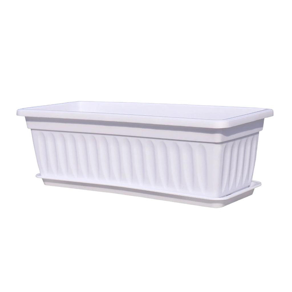 Plastic Vegetable Planters Rectangular Flowerpots For Balcony Indoor Gardening Breathable Plants Pots Garden Tools Oasis Select White One Size