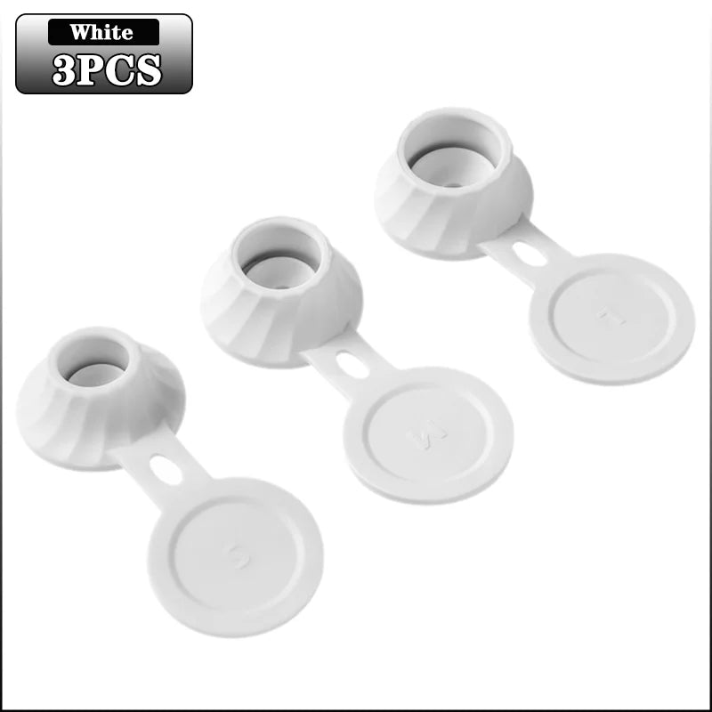 Bottle Emptying Cap Adapter Set Inverted Flip Top Connector in 3 Sizes for Refill Use Shampoo Lotion Cream Travel Containers Oasis Select White-3PCS