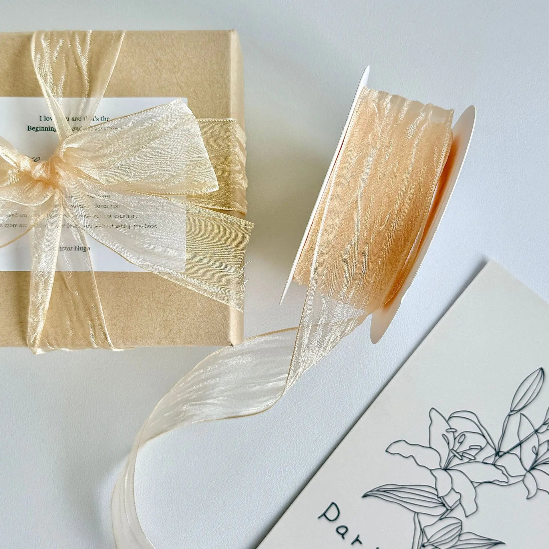 Double-sided Snow Gauze With Wavy Edges Ruffled Snow Gauze For DIY Handmade Gift Boxes, Flower Packaging Headwear Oasis Select 4cm10Yards--8