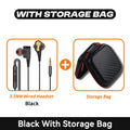 Double Moving Coil Headphones 3.5mm AUX With Mic Dynamic Headset In-Ear Music Gaming Sport Earbuds Bass Surround Shocking Sound Oasis Select Black With Bag
