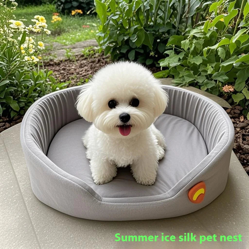 Summer Ice Silk Cool and Breathable Pet House, All-season, Detachable and Washable Dog House, Pet Ice Pad and Dog Bed Oasis Select