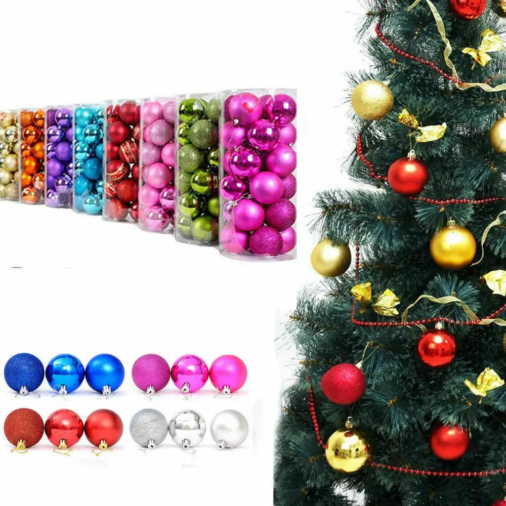 24pcs 3cm Christmas Balls Christmas Tree Ornaments Ball Xmas Hanging Tree Pendants Home Party Christmas Tree Decor New Year Gift Oasis Select