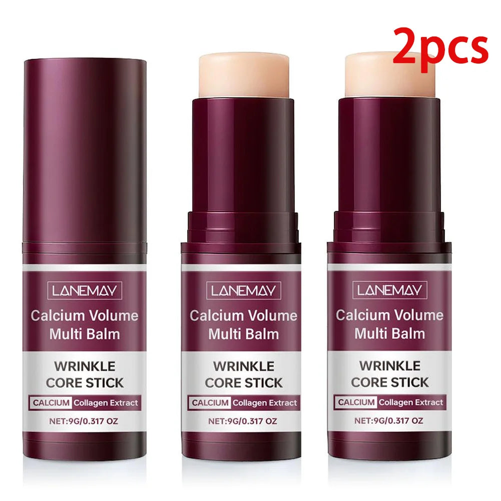 Collagen Multi Balm Stick Calcium For Face Neck Wrinkle Bounce Moisturizing Balm Non-Greasy Elasticity Glow Skin Care Cream Oasis Select 9gX2