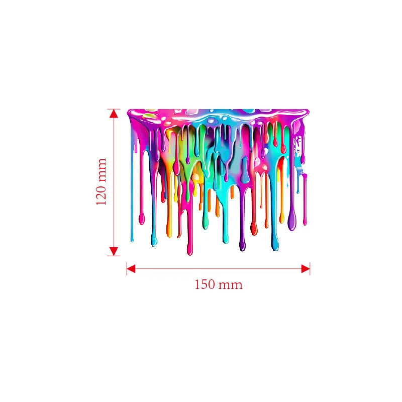 Reflective Vinyl Car Decal Featuring Dopamine Coloured Fluid Paint; Suitable for Bumpers or Side Body Oasis Select 05