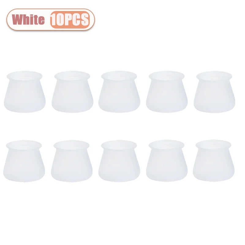 10-40PCS Silicone Chair Leg Caps Quiet Non Slip Floor Protectors for Wood Floors Furniture Leg Pads for Tables and Chairs Oasis Select White-10PCS 3-4cm
