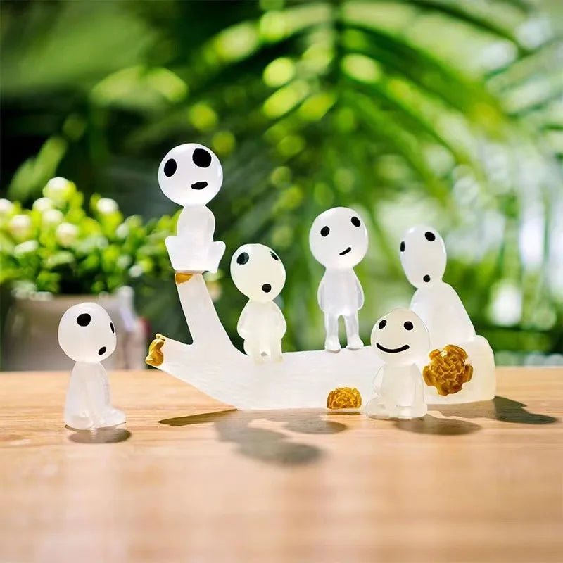 New Cartoon Cute Hand Model Forest Alien PVC Green Light Blue Luminous Tree Elf Micro Landscape Oasis Select