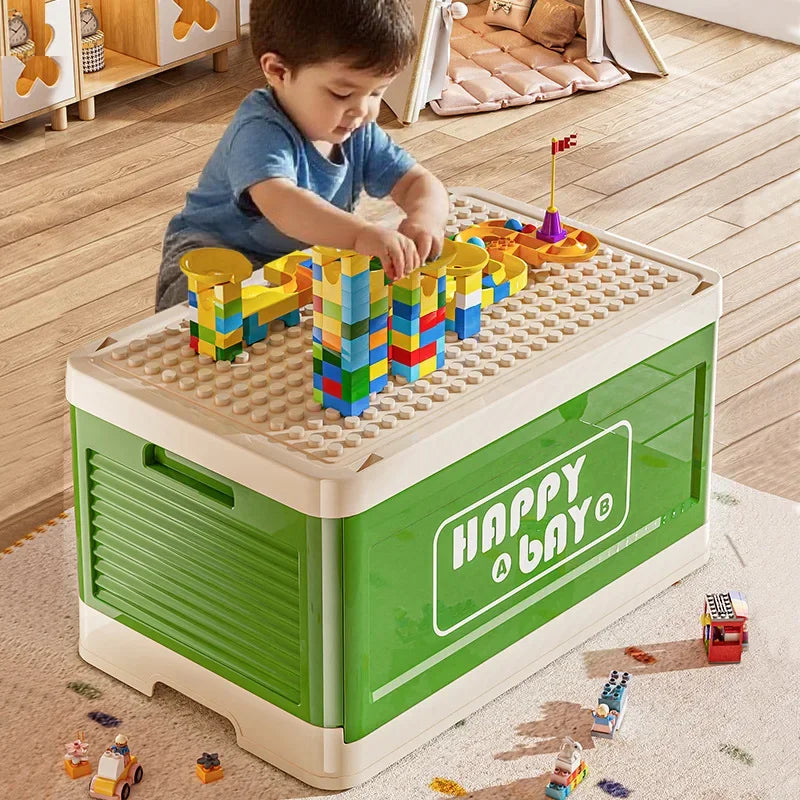 Toy storage box extra large finishing box living room children's building block storage box with lid foldable box Oasis Select