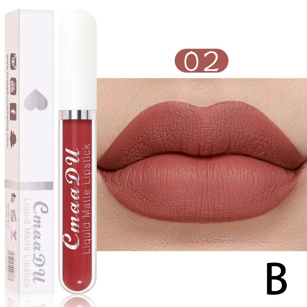18 Color Waterproof Liquid Matte Lipstick Long Lasting Sexy Red Moisturizing Lip Gloss Velvet Non-Stick Lip Tint Makeup Cosmetic Oasis Select 02