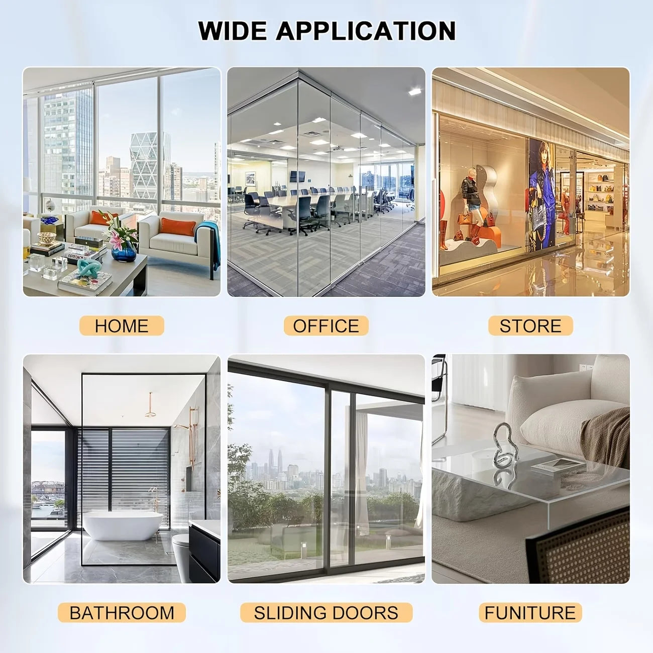 Explosion-Proof Glass Film Window Film Transparent Safety Glass Protective Film Self-Adhesive Shatterproof And Explosion-Proof. Oasis Select