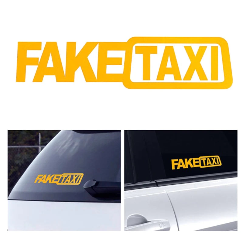 Universal FAKE TAXI Car Auto Sticker Decal Emblem Self Adhesive Vinyl For Car Funny Car Sticker Oasis Select