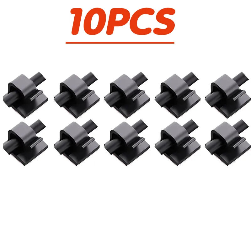 10/20/40pcs Cable Organizer Clips Cable Management Wire Manager Cord Holder Charging Data Line Bobbin Winder Wall Mounted Hook Oasis Select 10pcs-Black